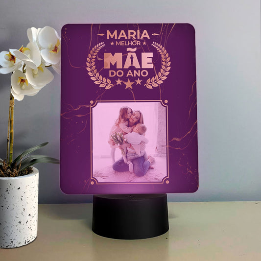 Moldura com LED "Óscar: melhor mãe do ano"