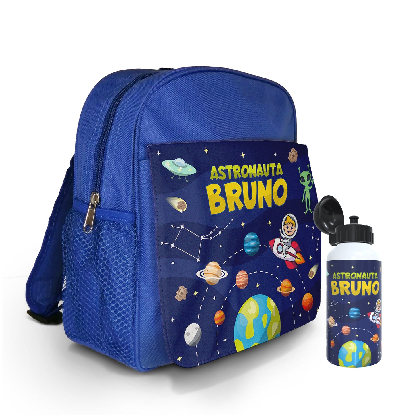 Mochila e/ou Lancheira e/ou Garrafa "Astronauta"