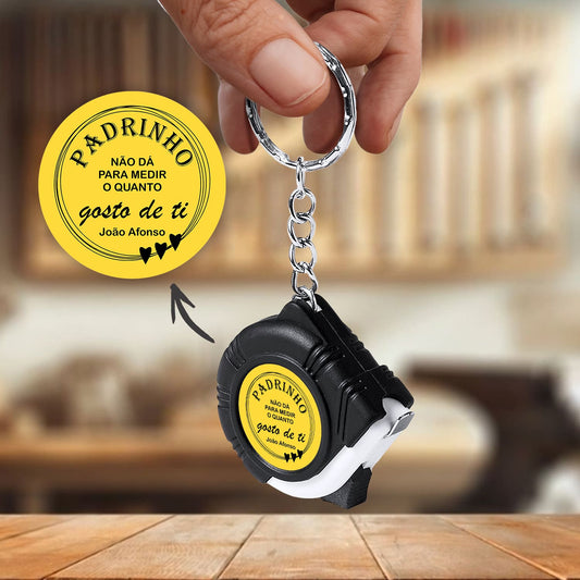 Porta-chaves fita métrica "Gosto de ti"