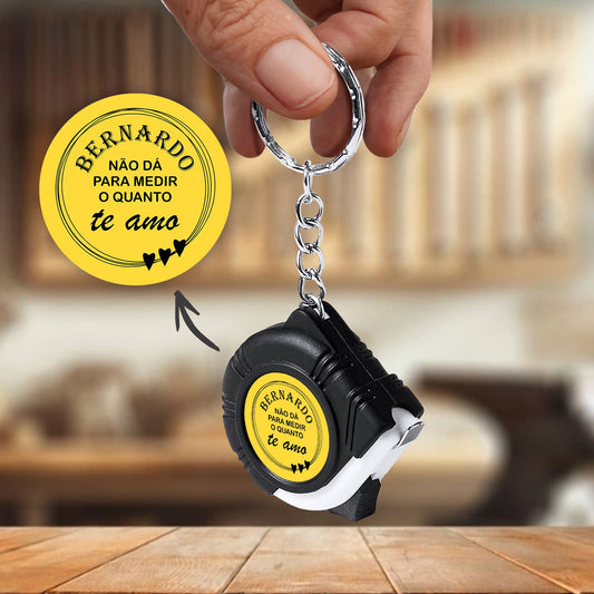 Porta-chaves fita métrica "Te amo"