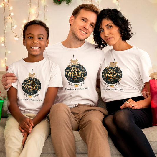 T-shirt "Feliz Natal Dourado"