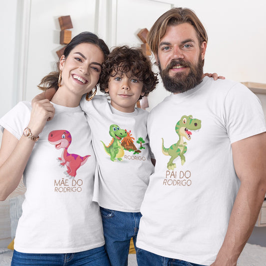 T-shirt de Aniversário Criança "Família Dinossauro"