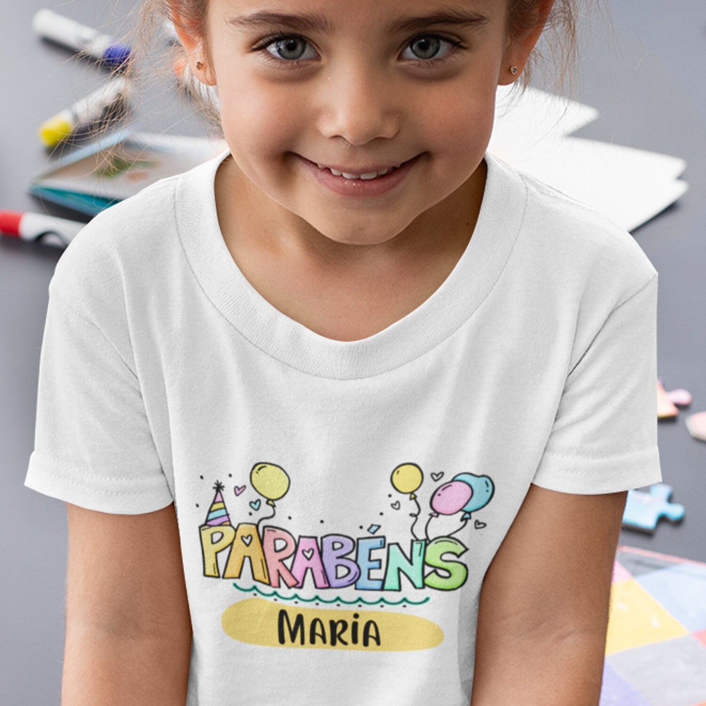 T-shirt de Aniversário Criança "Parabéns"