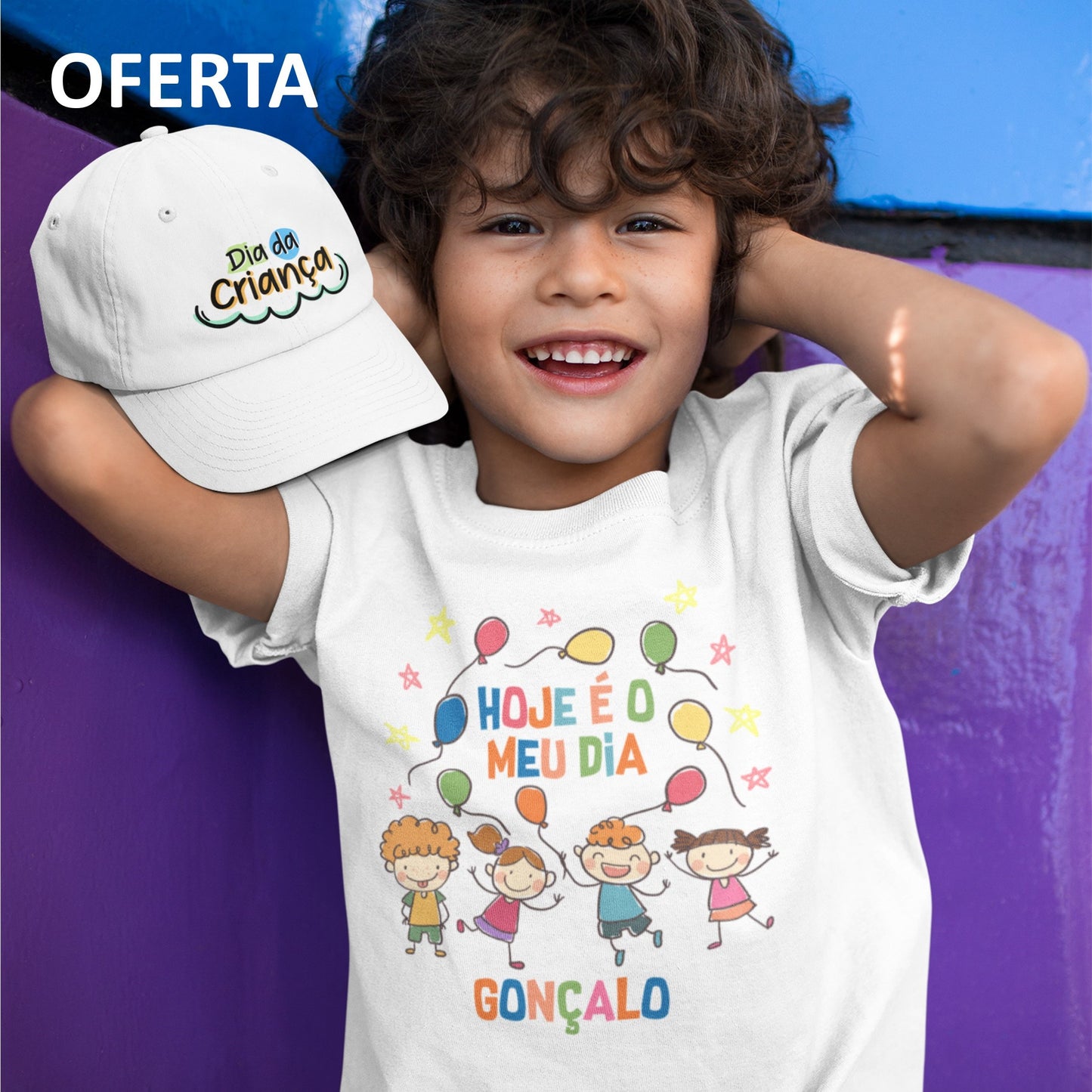 T-shirt 100% Poliéster + OFERTA boné "Hoje é o meu dia"