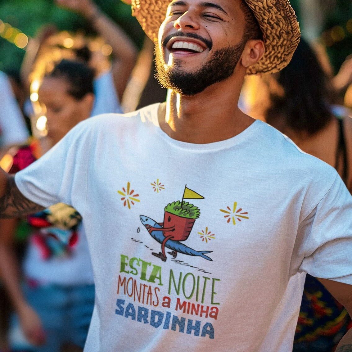 T-shirt "Esta noite montas a minha sardinha"