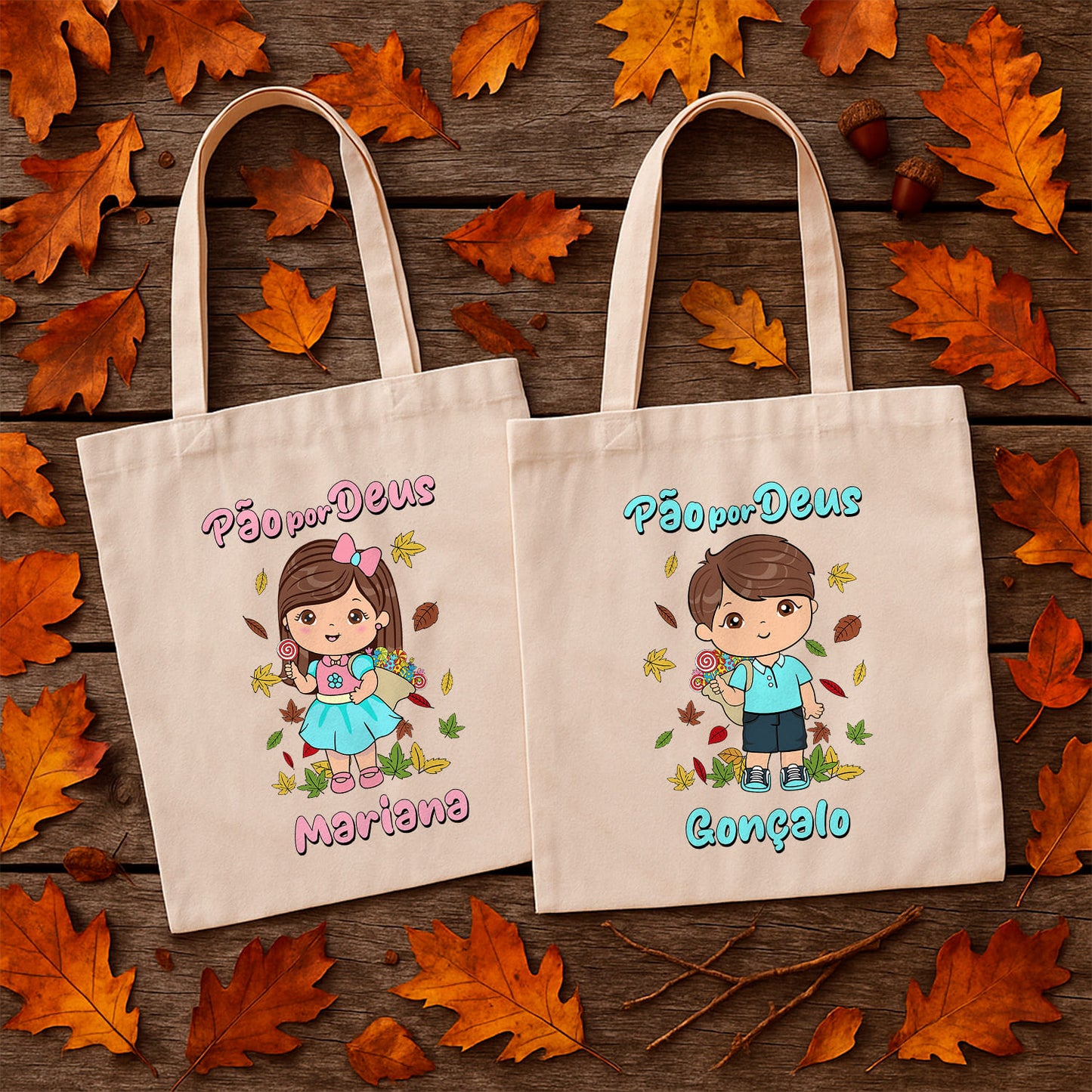 Saco de pano "Criança no Outono"