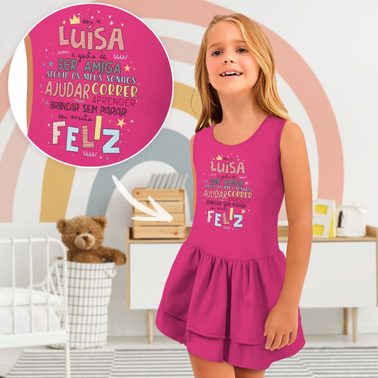 Vestido e/ou Garrafa "Sou muito feliz"