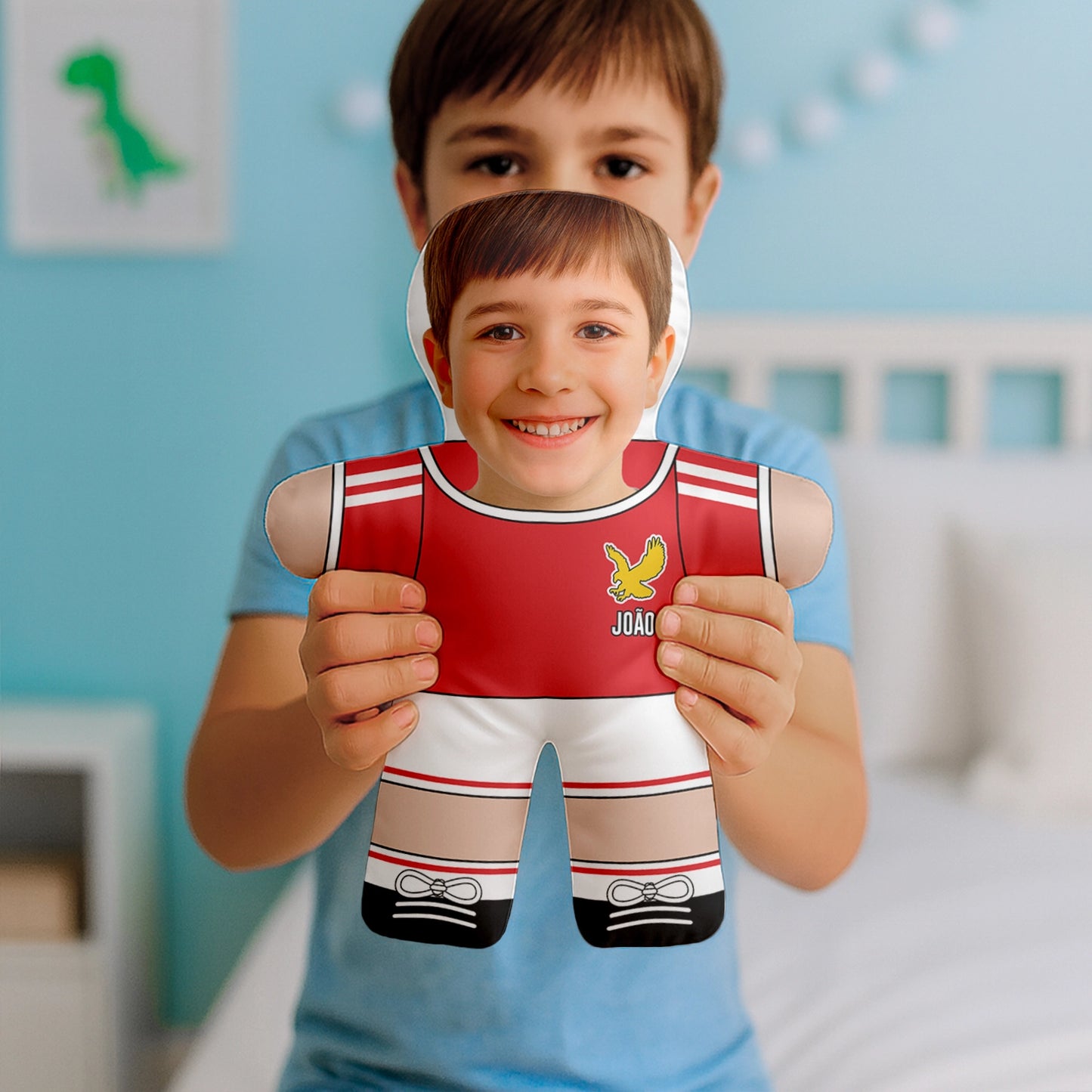 Almofada boneco personalizada MiniTu Jogador com fotografia.
