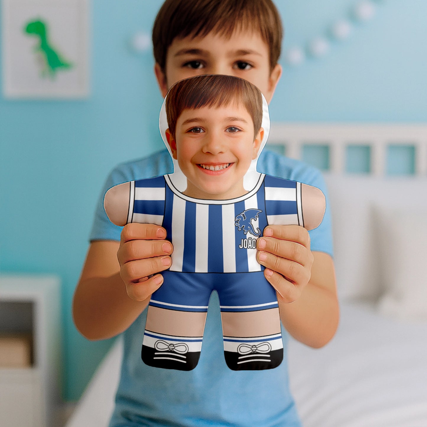 Almofada boneco personalizada MiniTu Jogador com fotografia.