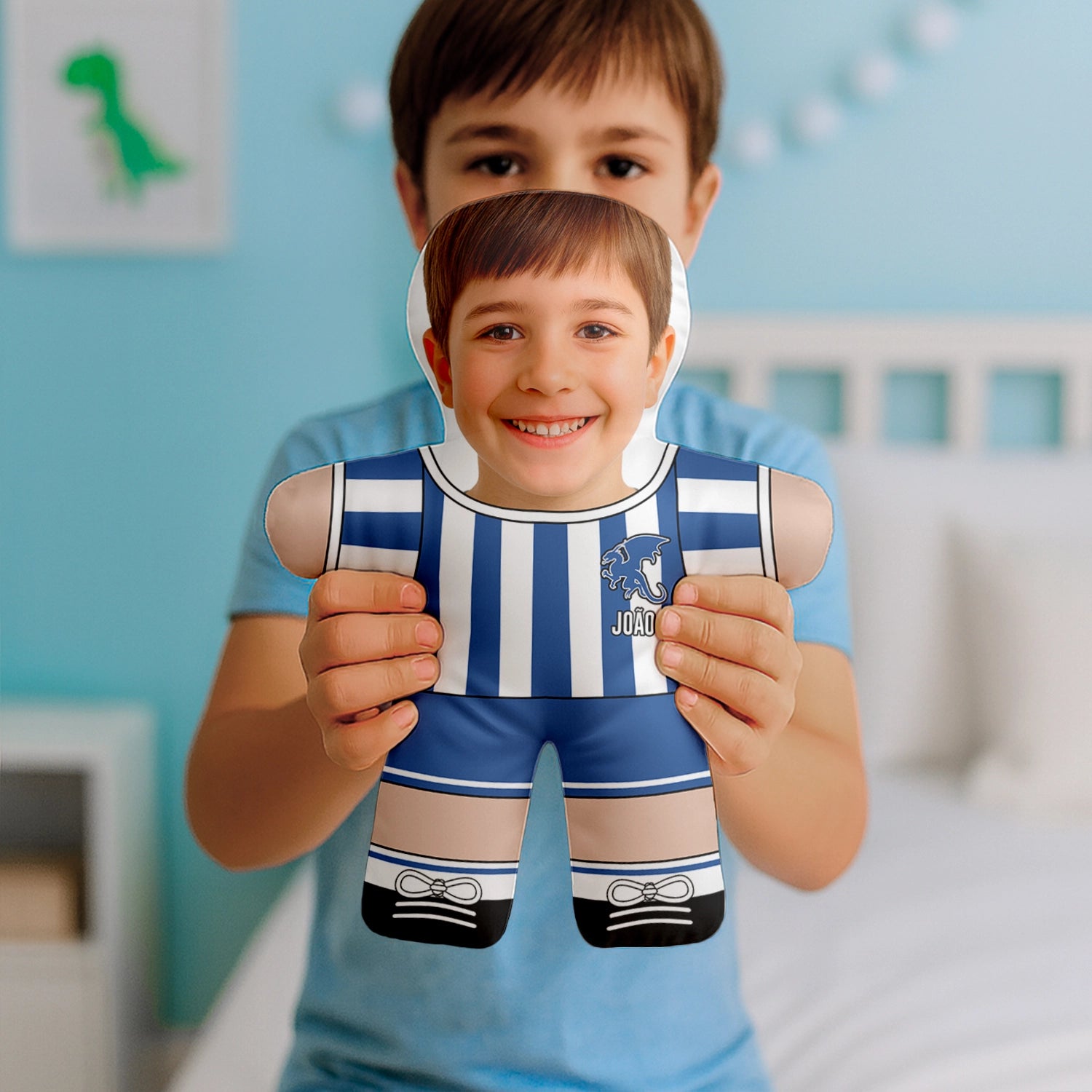 Almofada boneco personalizada MiniTu Jogador com fotografia.