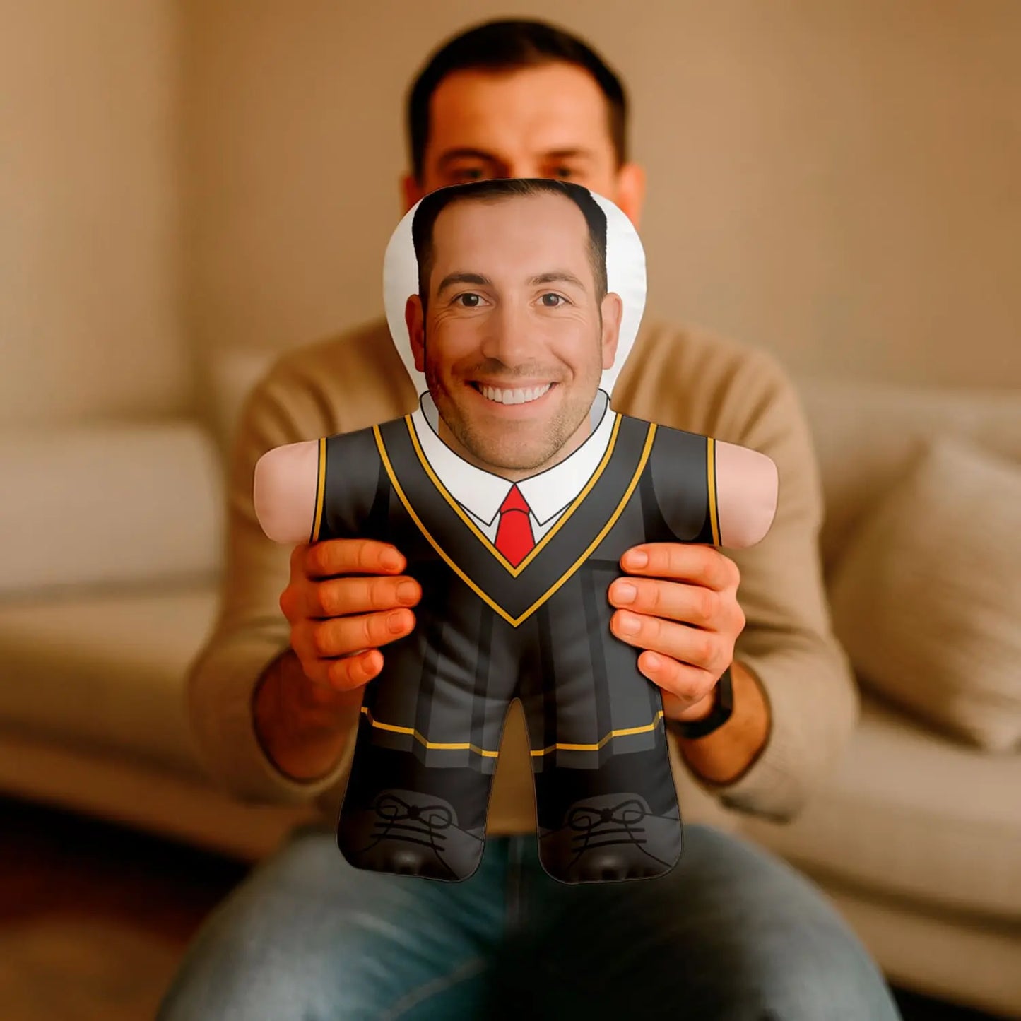 Almofada boneco personalizada MiniTu Finalista com fotografia.