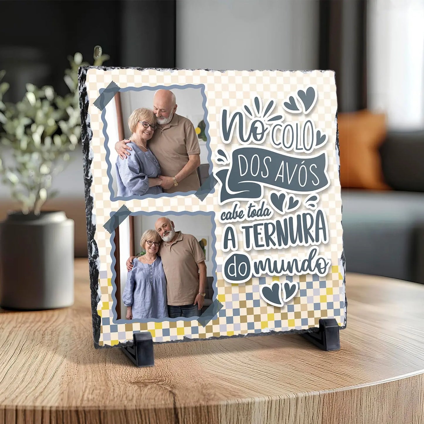 ardósia personalizada para avós com fotografias