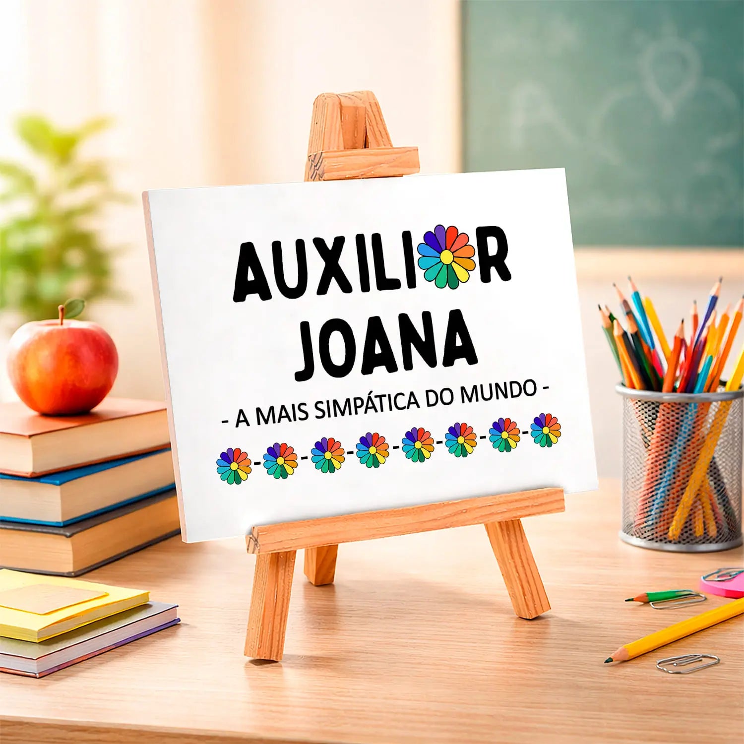 azulejo auxiliar personalizado com nome e frase