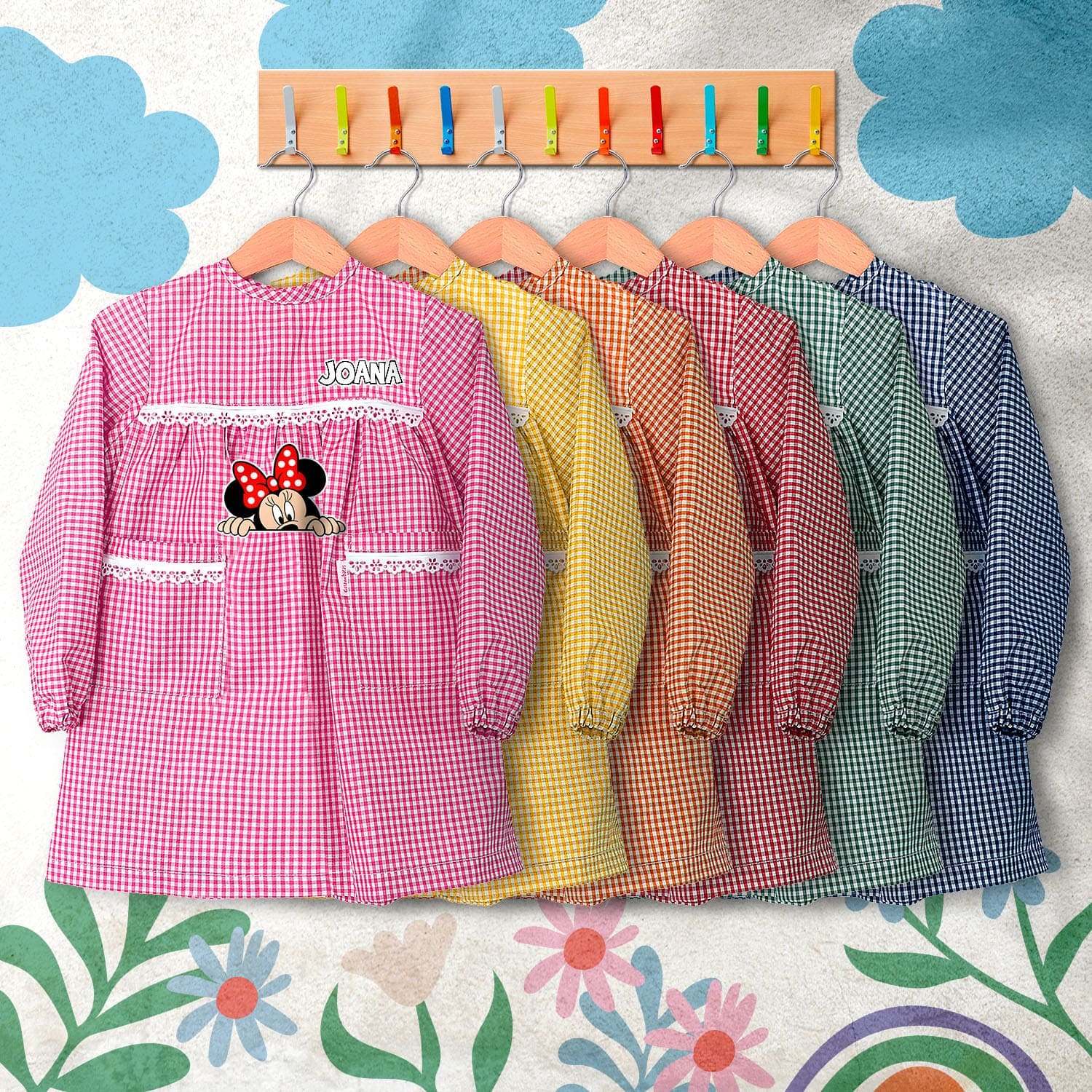 bata escolar personalizada com nome tema minnie