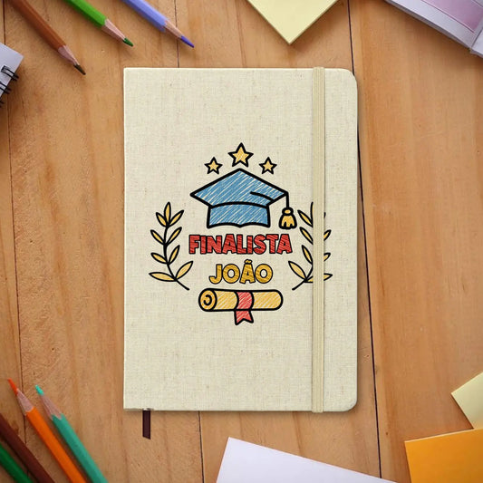 bloco de notas finalista personalizado com nome