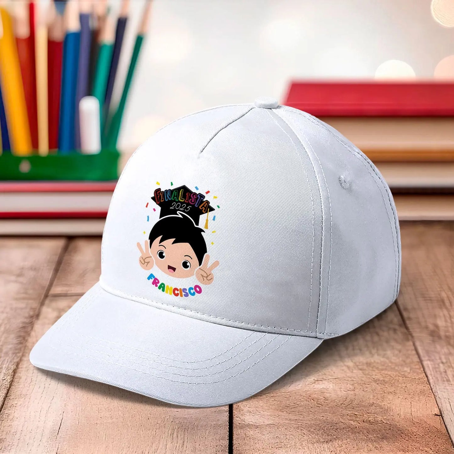 boné finalista personalizado com nome e ano