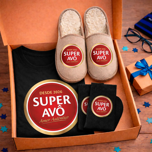 Box T-shirt + Chinelos + Meias "Super"