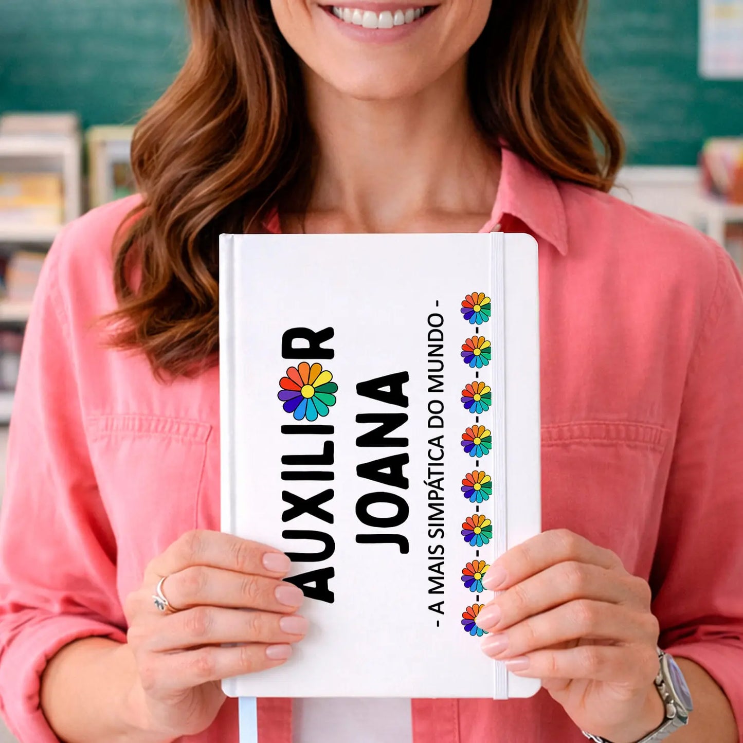 caderno auxiliar personalizado com nome e frase