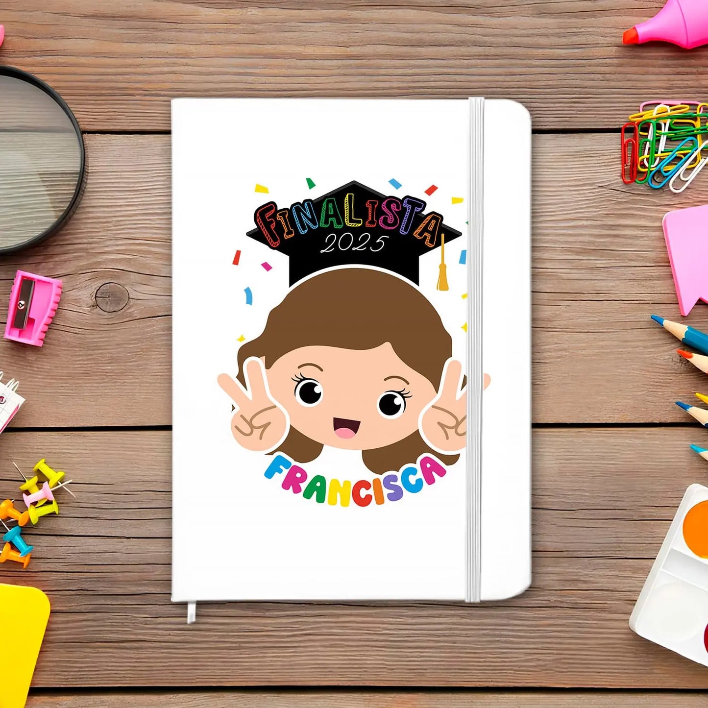 caderno finalista personalizado com nome e ano