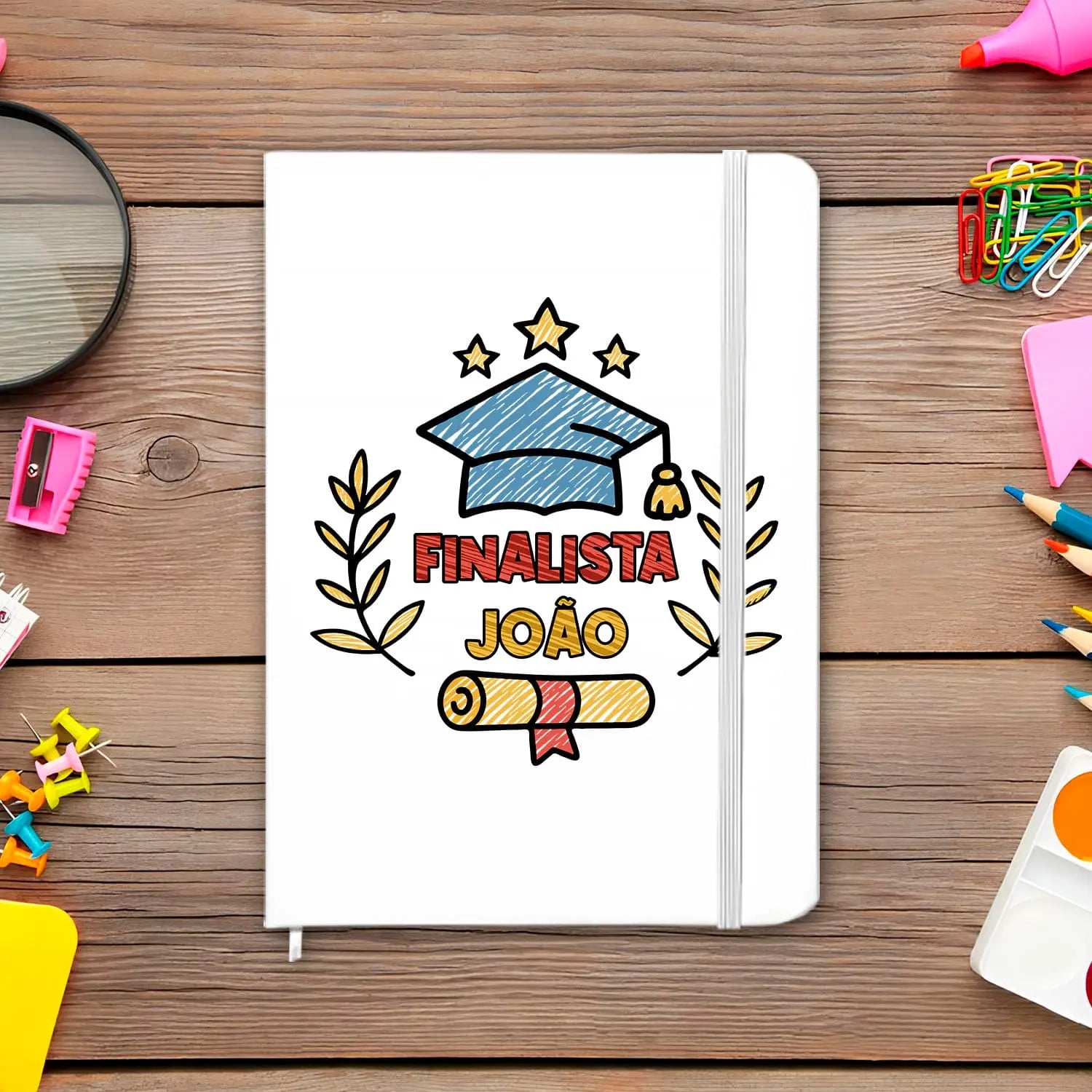 caderno finalista personalizado com nome