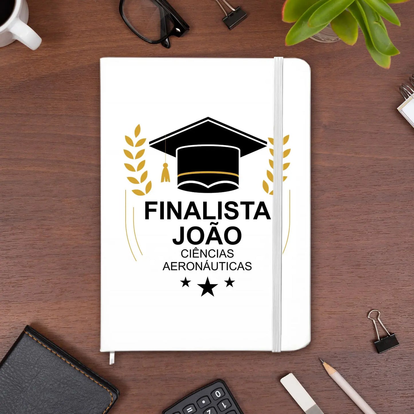 caderno personalizado para finalista com nome e curso ou ano escolar 