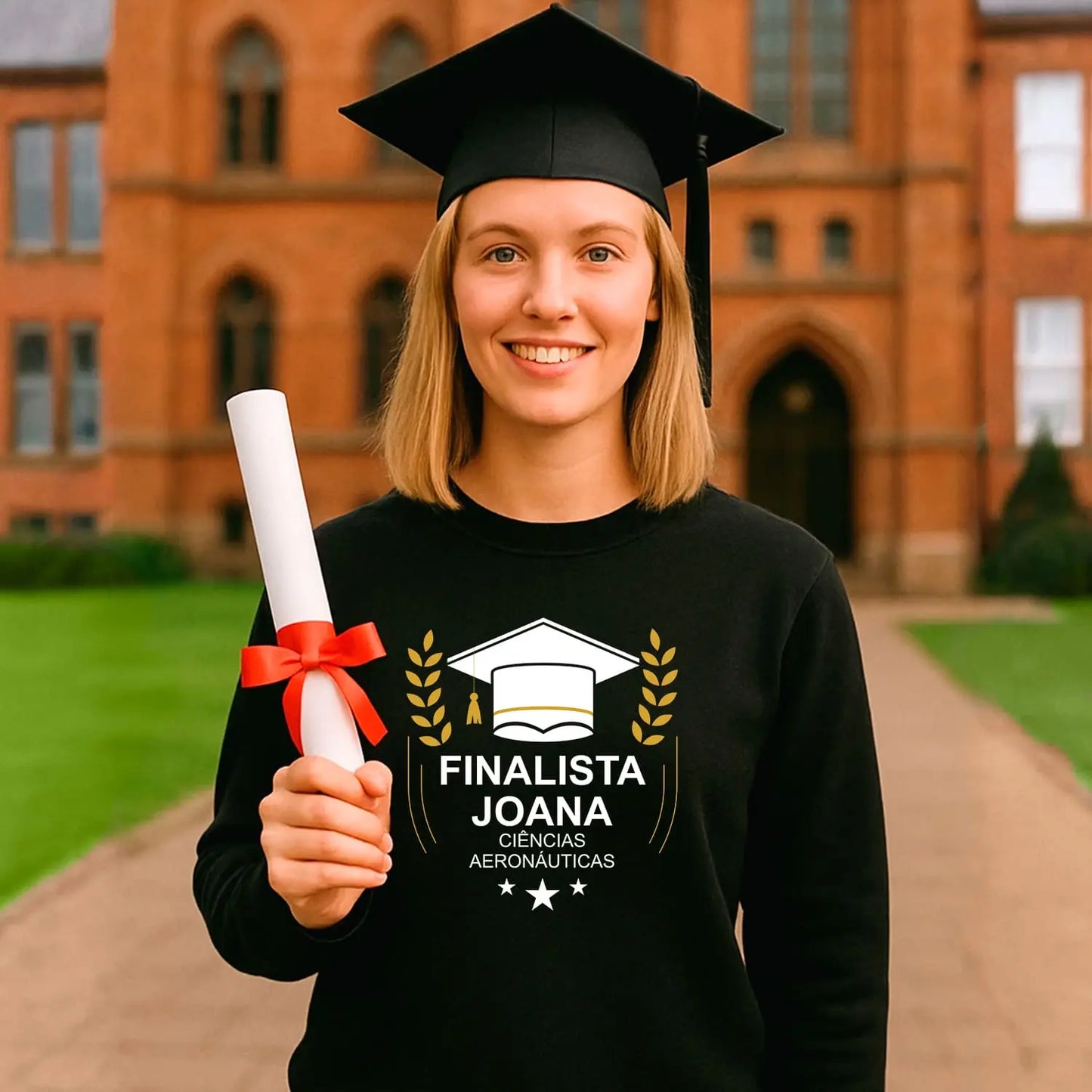 camisola personalizada para finalista com nome e curso ou ano escolar 