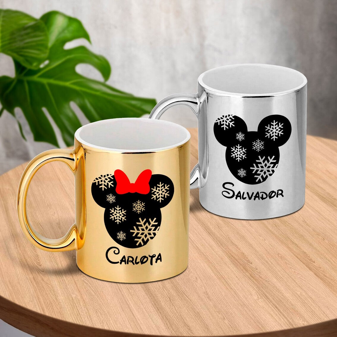 Caneca cromada "Flocos"