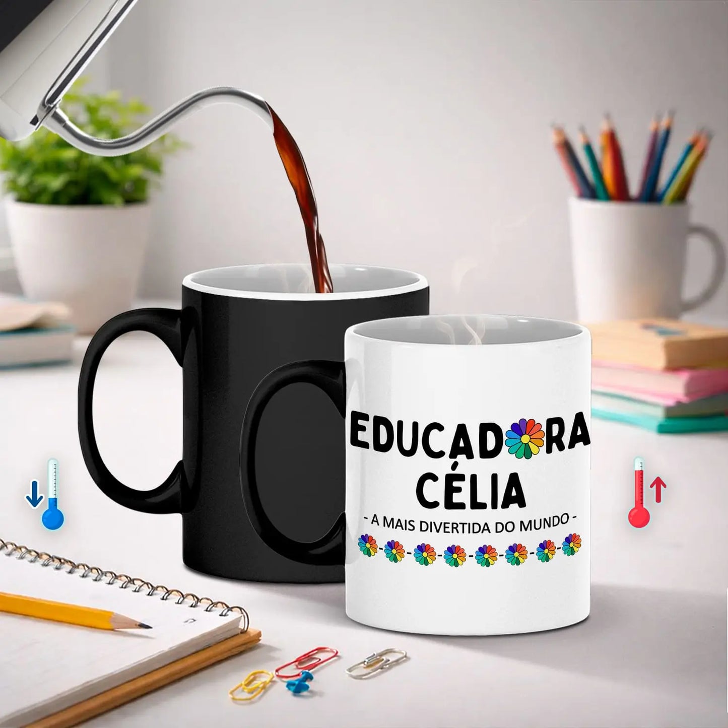 caneca mágica educadora personalizada com nome e frase