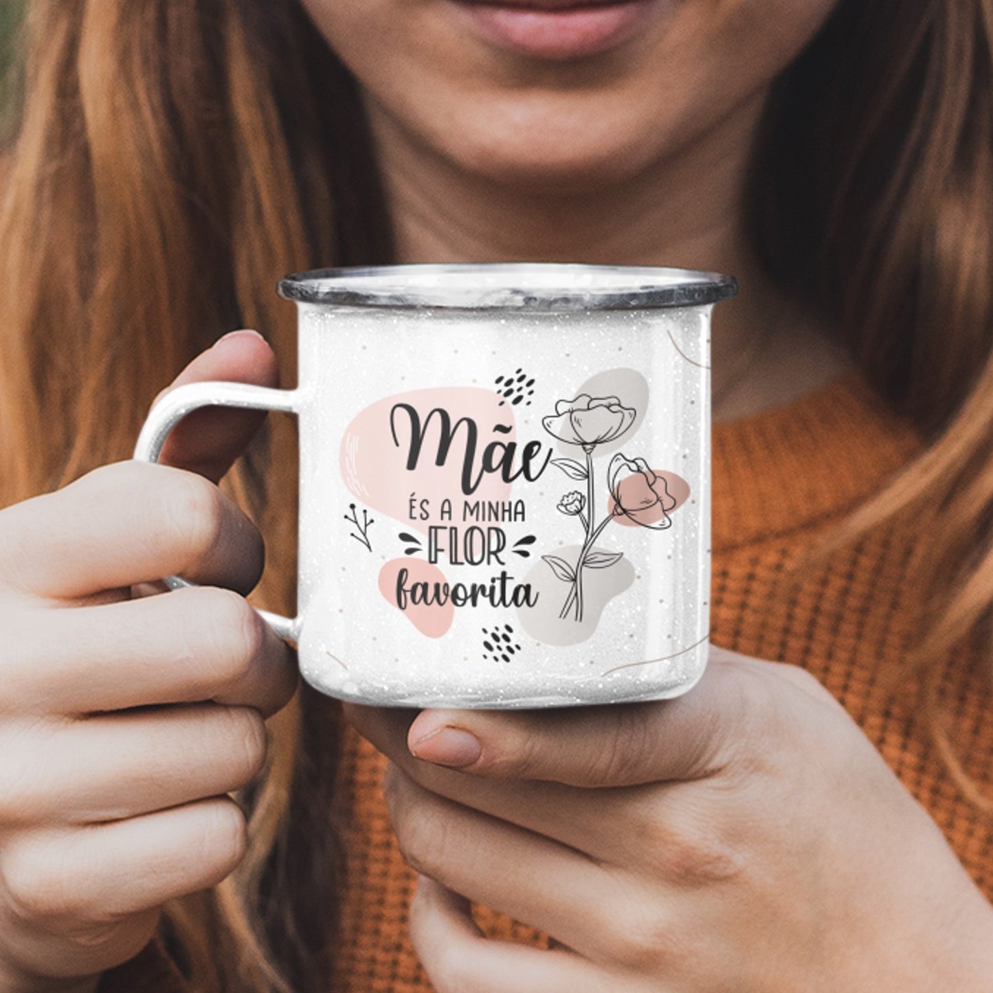 Caneca de Esmalte "Flor Favorita"