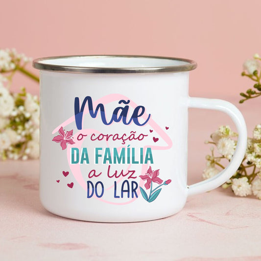 Caneca de Esmalte "A luz do lar"