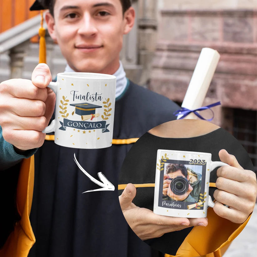 caneca finalista personalizada com fotografia e nome