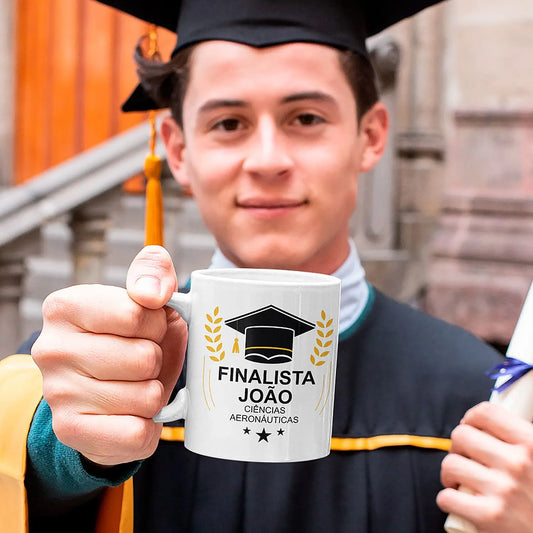 caneca personalizada para finalista com nome, curso ou ano escolar e fotografia