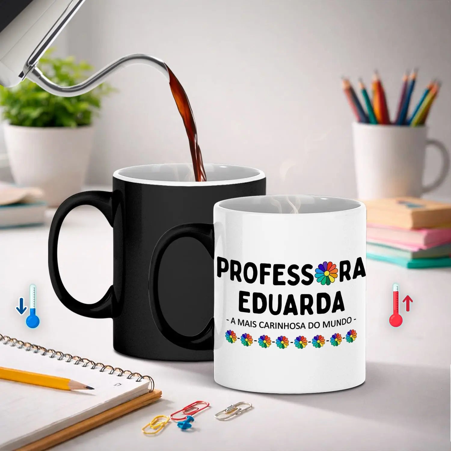 caneca mágica professora personalizada com nome e frase