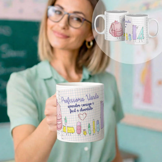 caneca professora personalizada com nome