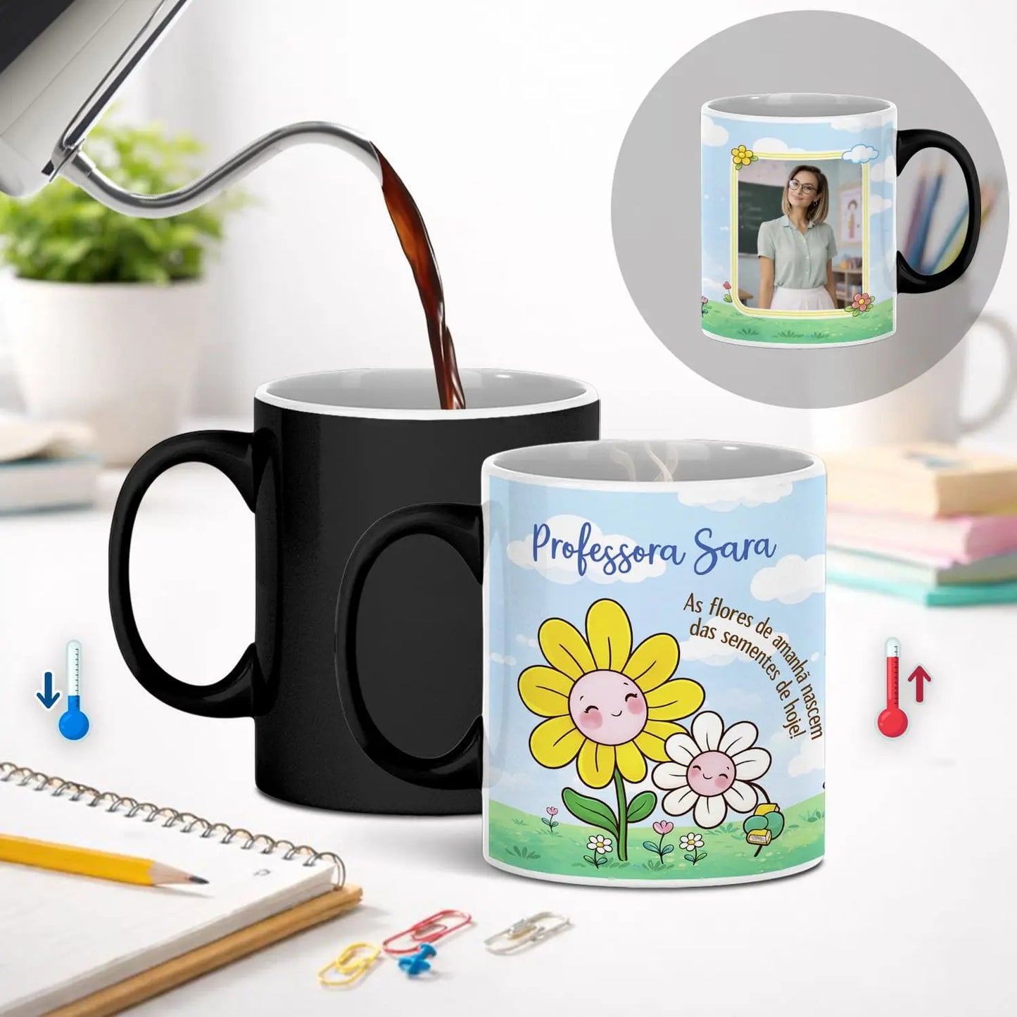 caneca mágica professora personalizada com nome