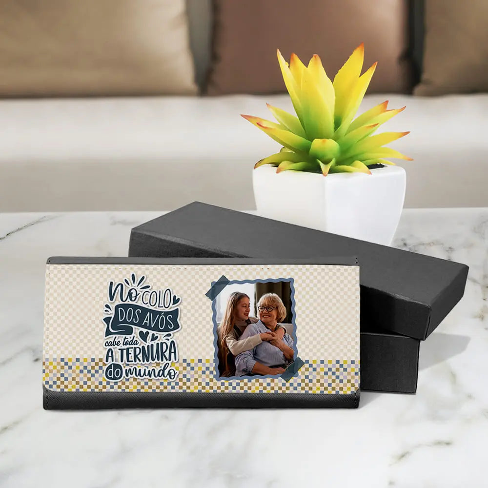 carteira personalizada para avó com fotografia