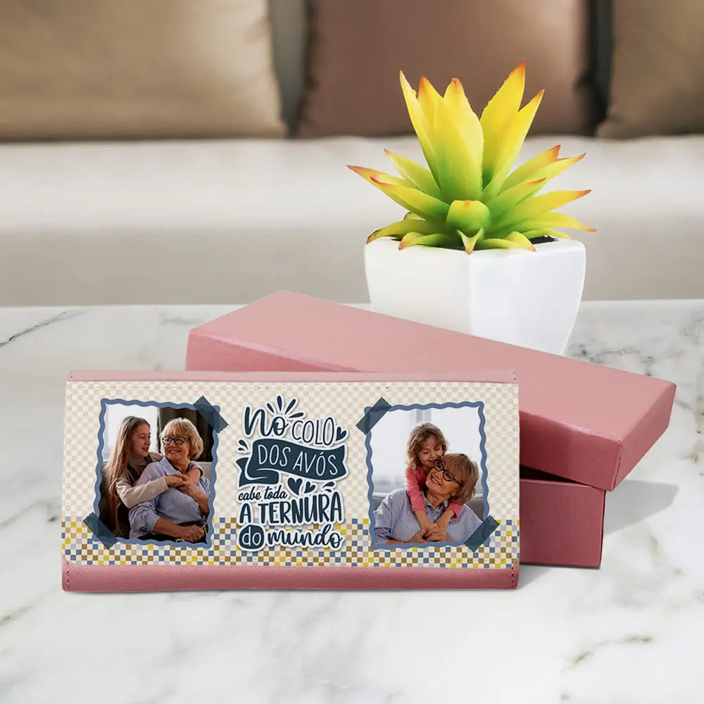 carteira personalizada para avó com fotografias