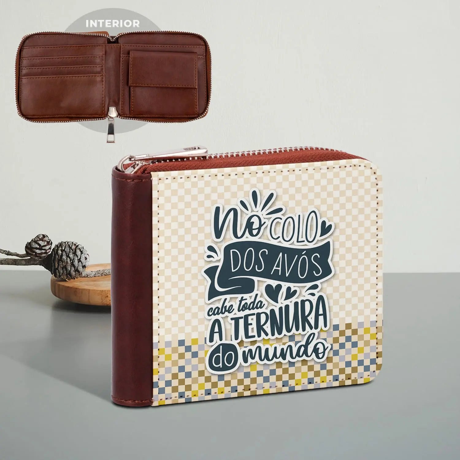 carteira personalizada para avós com mensagem especial