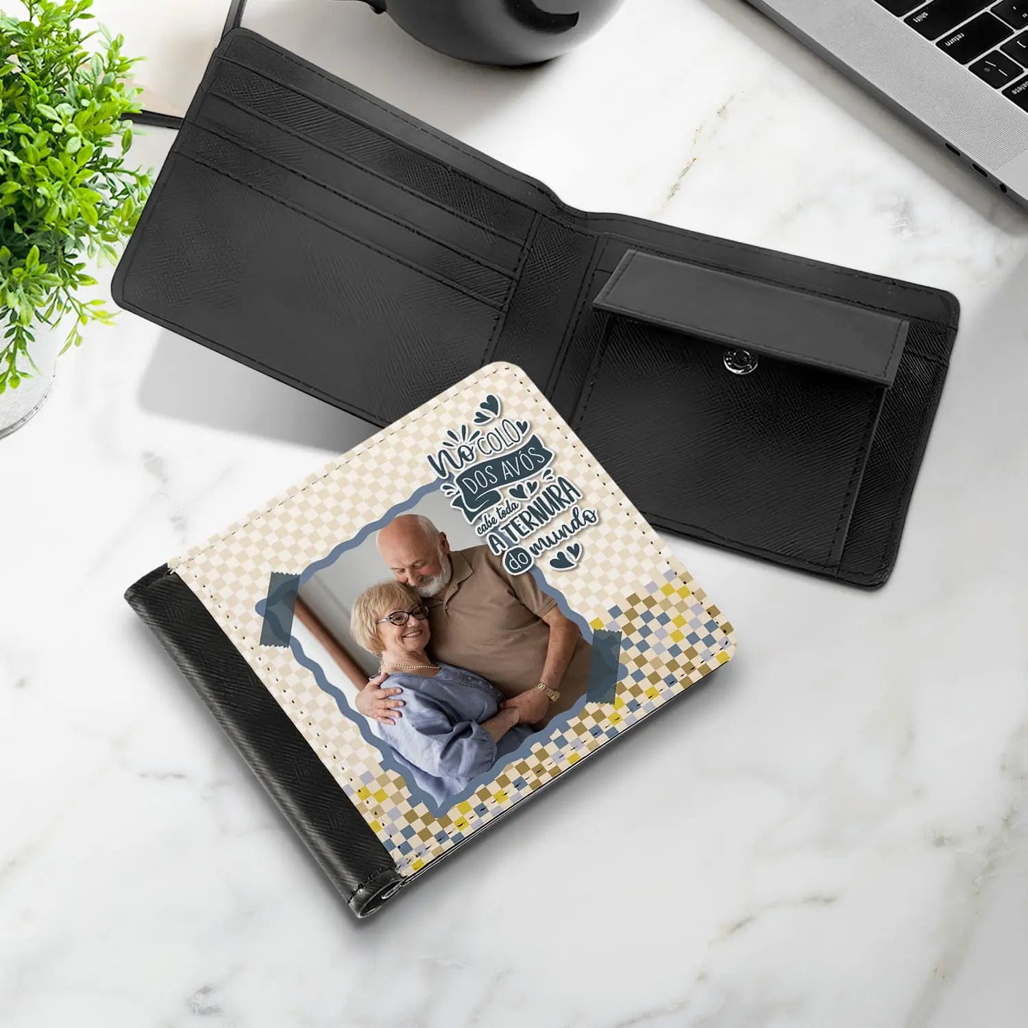 carteira personalizada para avós com fotografia