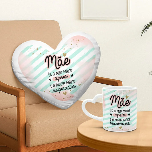 Almofada coração e/ou Caneca pega coração "Inspiração"