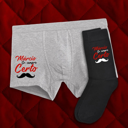Boxer e/ou Meias "Sr. sempre certo"