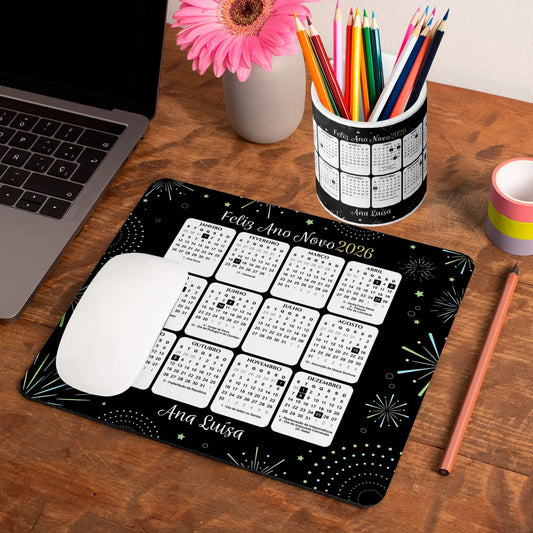 Tapete de rato e/ou Porta-lápis "Calendário 2026"