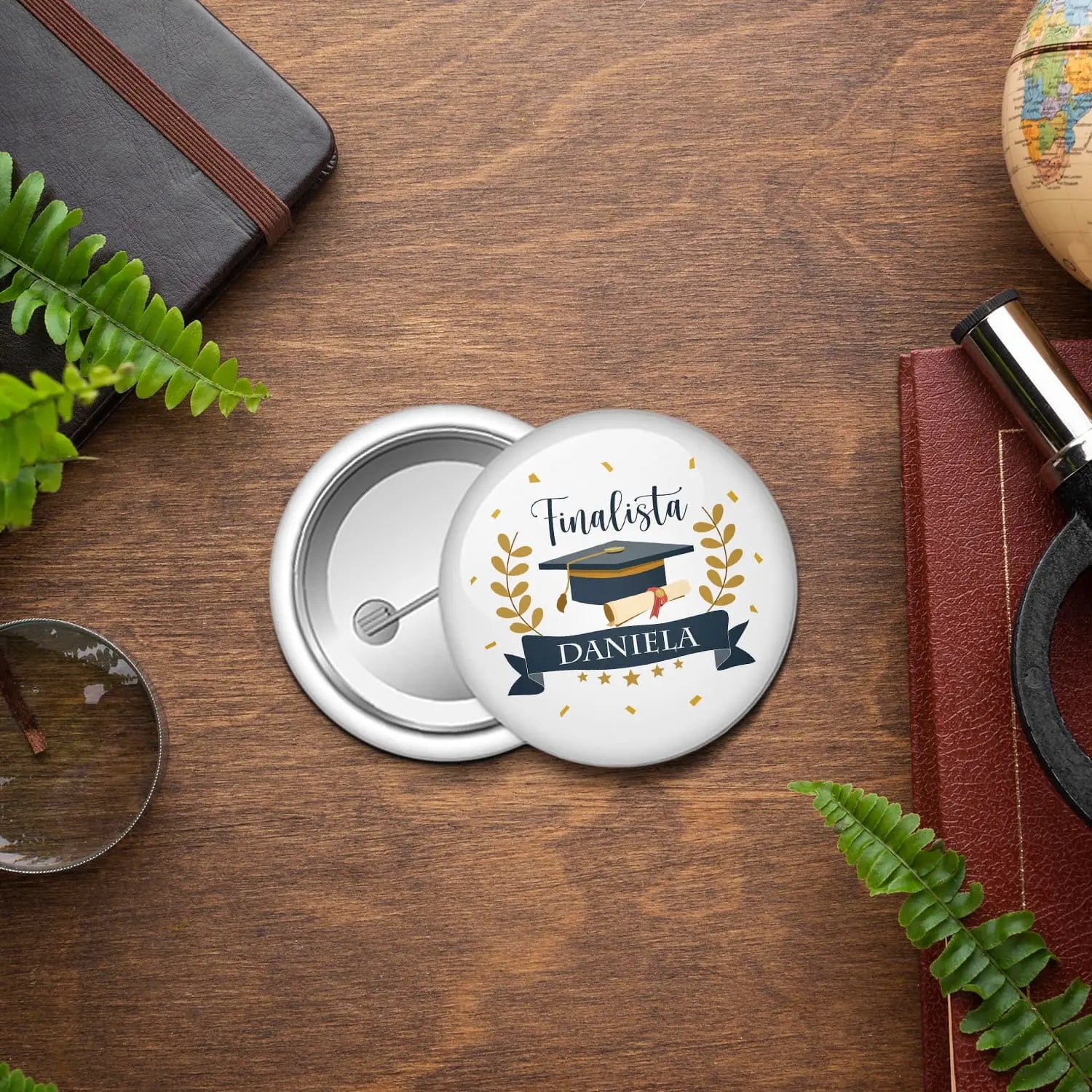 crachá personalizado para finalista com nome