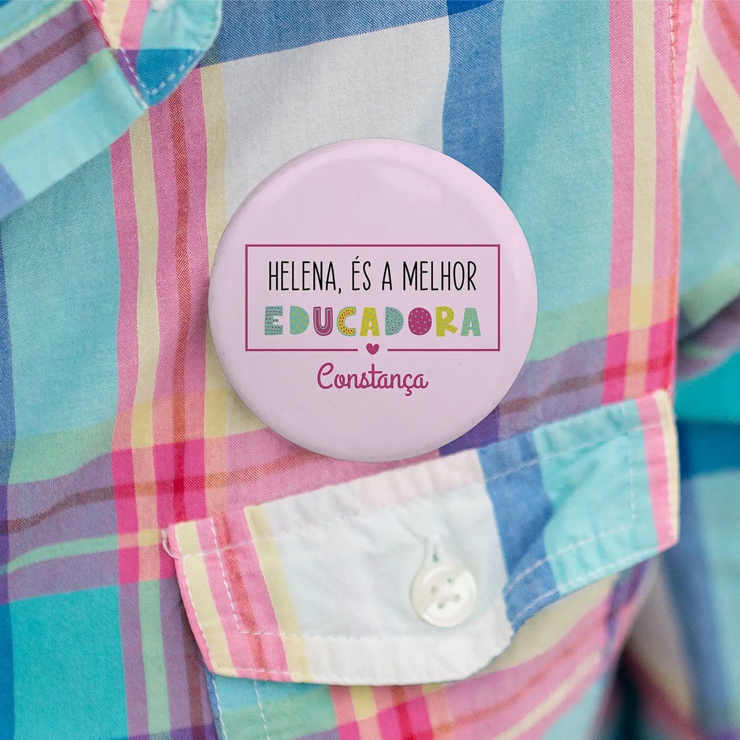 crachá educadora personalizado com nome