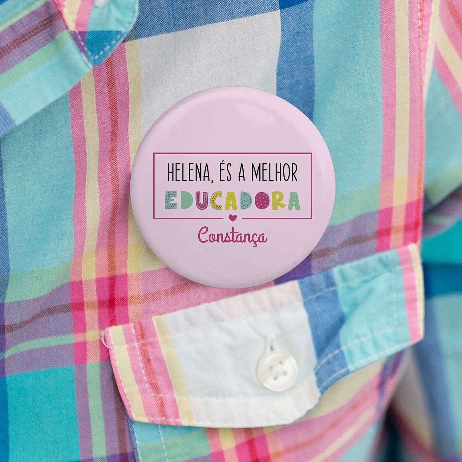 crachá educadora personalizado com nome
