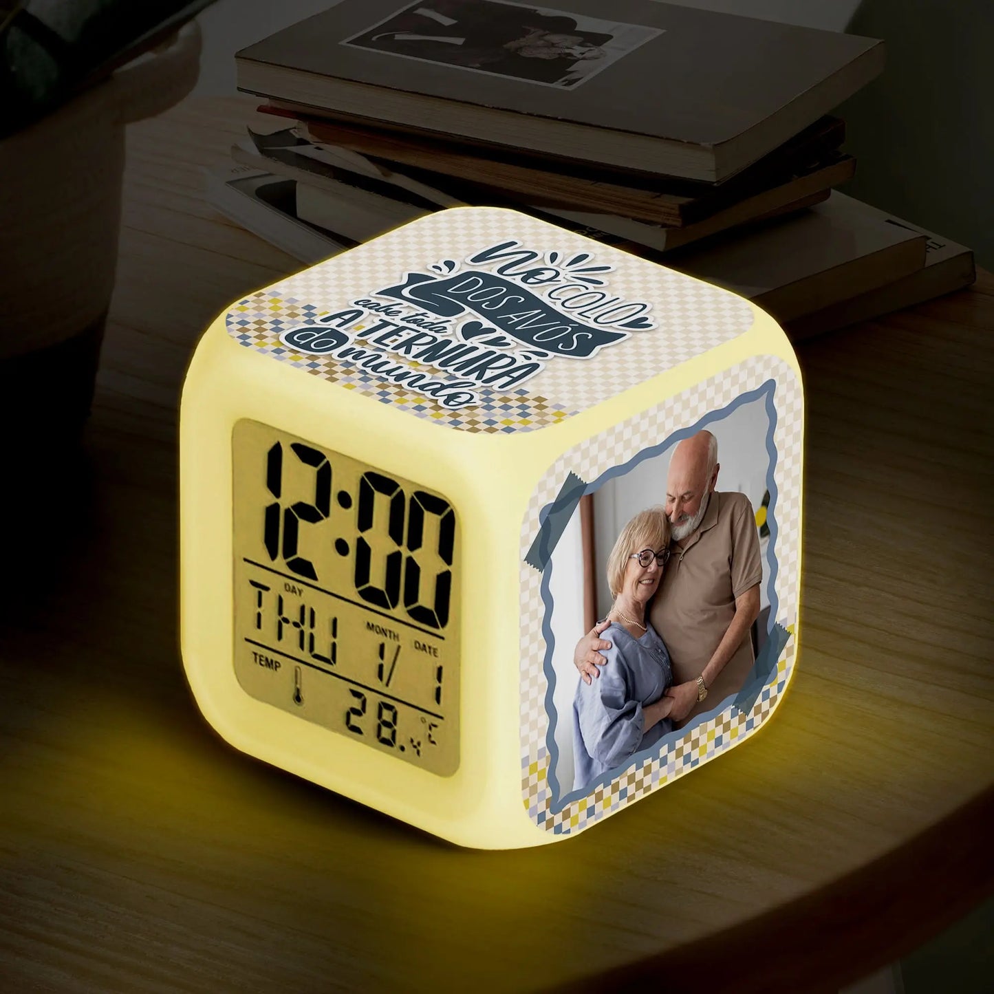 despertador personalizado para avós com fotografia