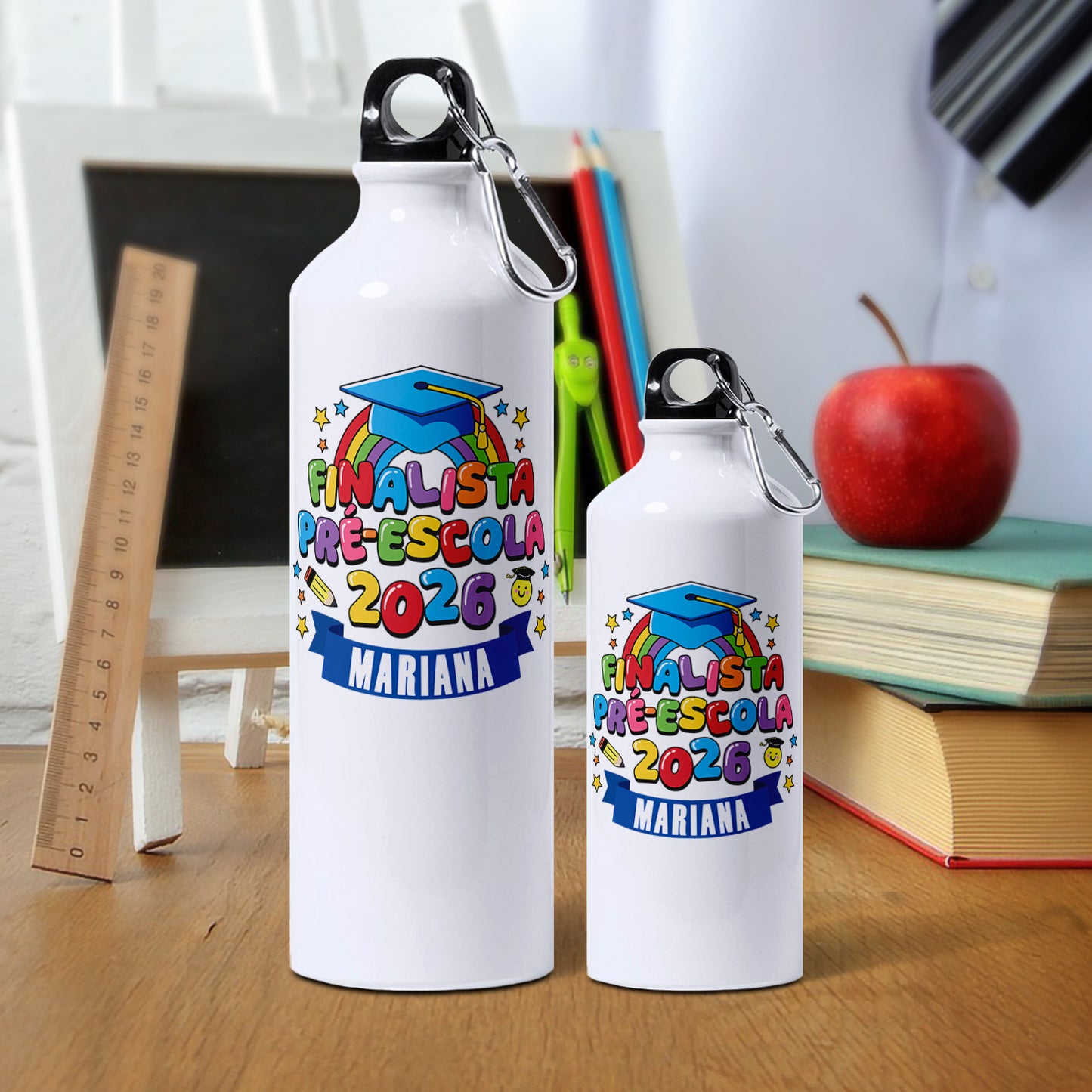 garrafa finalista personalizada com nome e ano