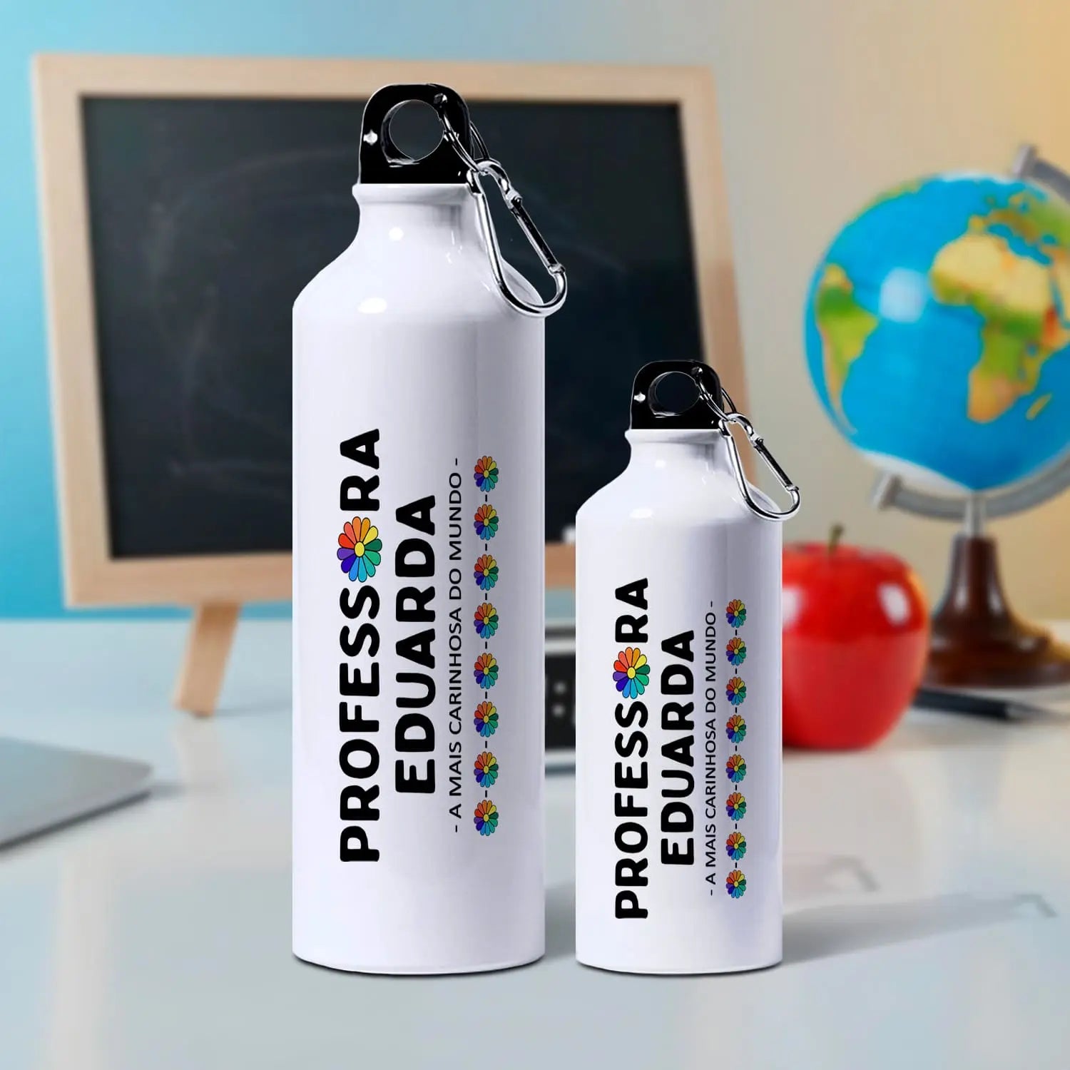 garrafa professora personalizada com nome e frase