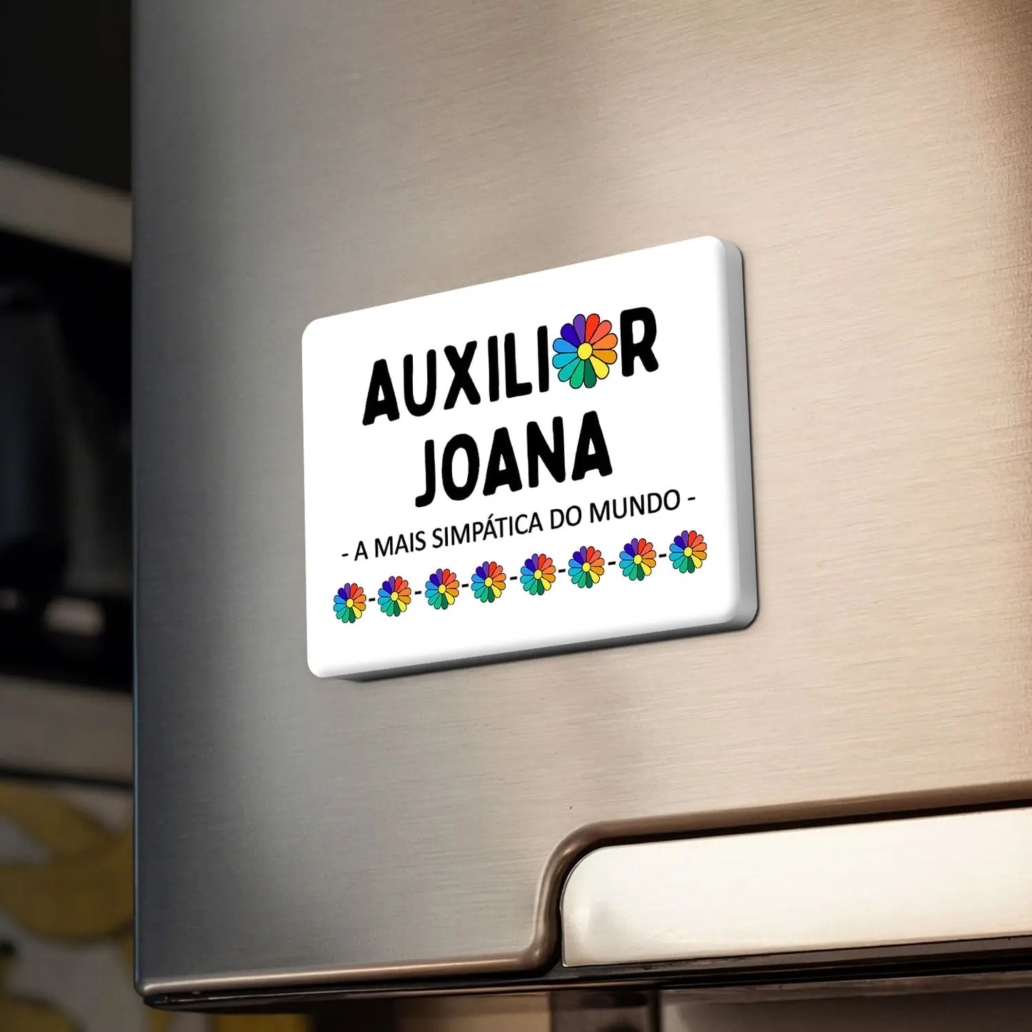 íman auxiliar personalizado com nome e frase