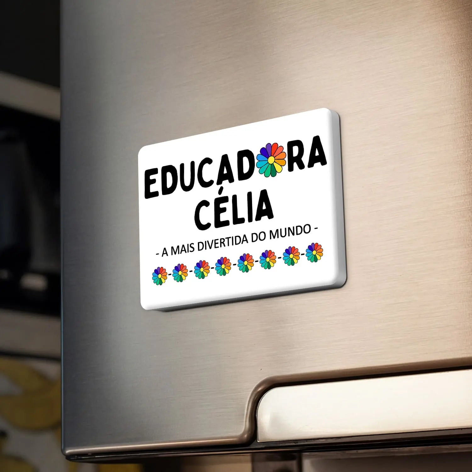 íman educadora personalizado com nome e frase